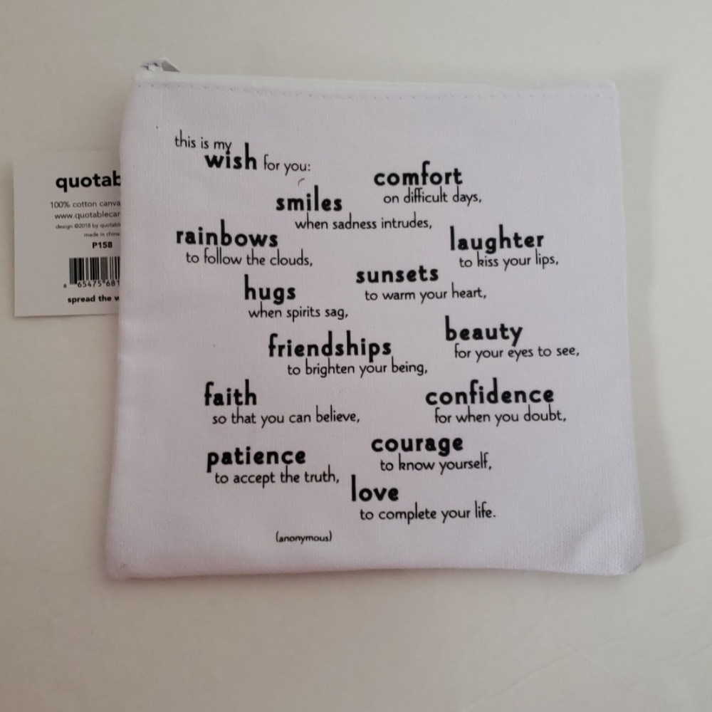 Quoteable Canvad Bag with zipper